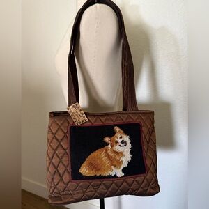 Needlepoint Corgi Handbag NWT~Claws Collection